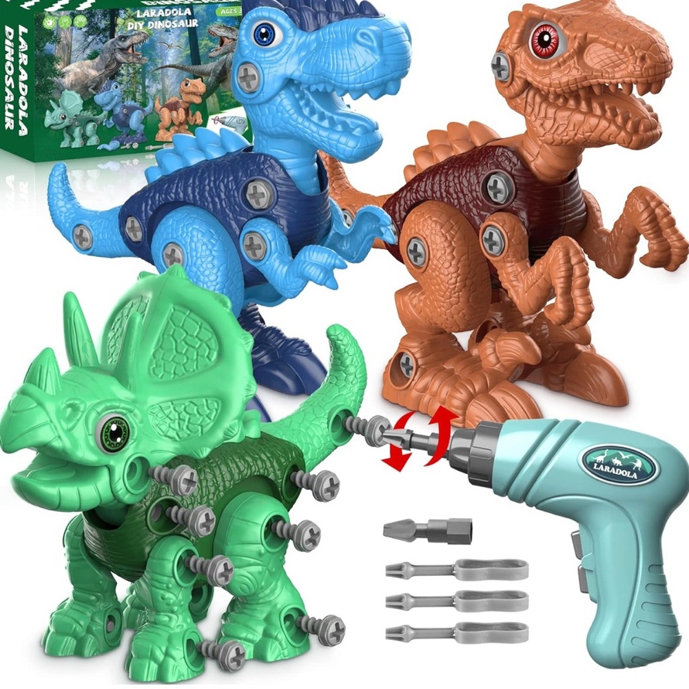 Dinosaur Building Toy Set - Blue, Brown, Green